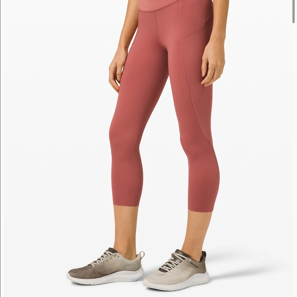 Lululemon fast and Free Leggings - cherry tint 21”